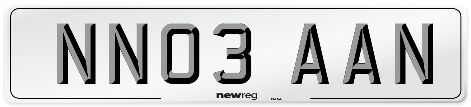 NN03 AAN Number Plate from New Reg